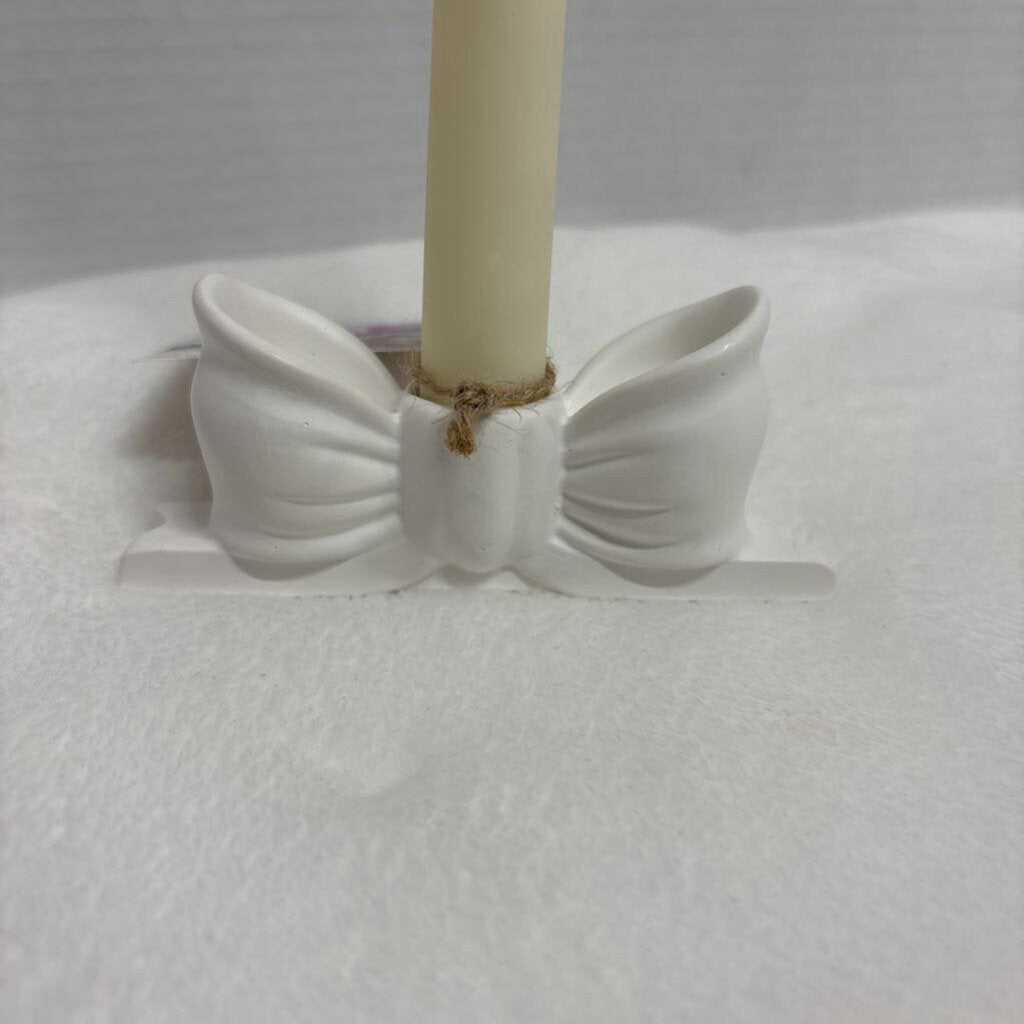 Handcrafted Cement Bow Tapper Candle