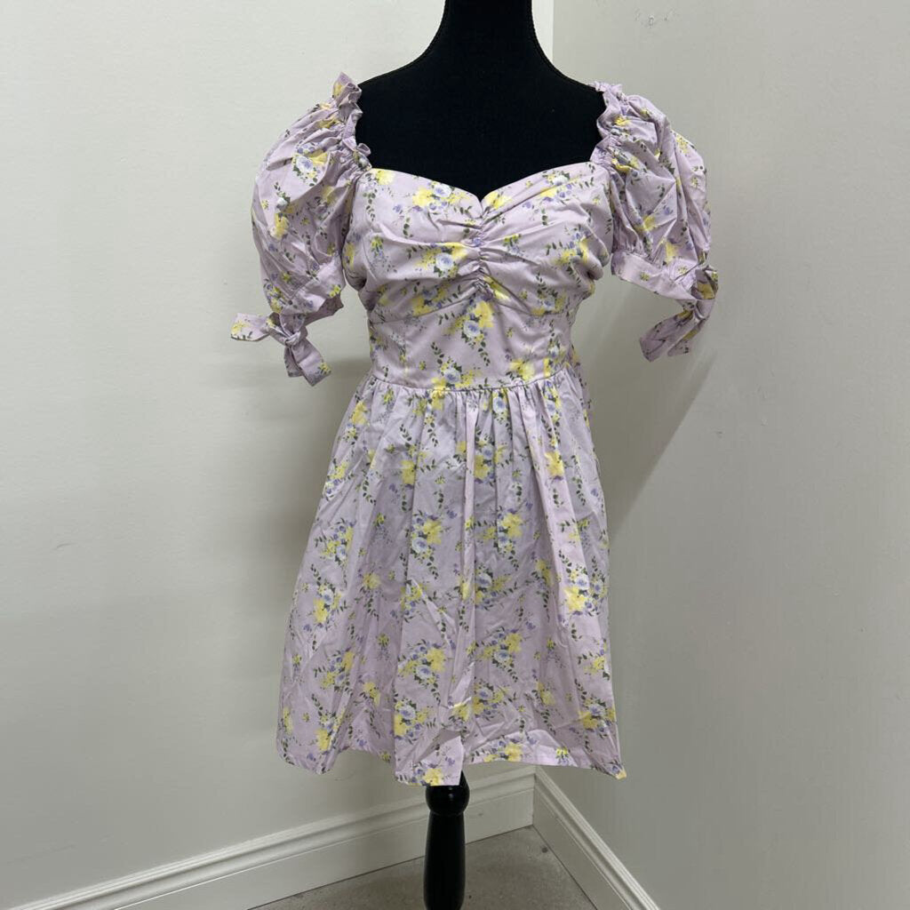 LORI MINI DRESS - PURPLE FLORAL - S