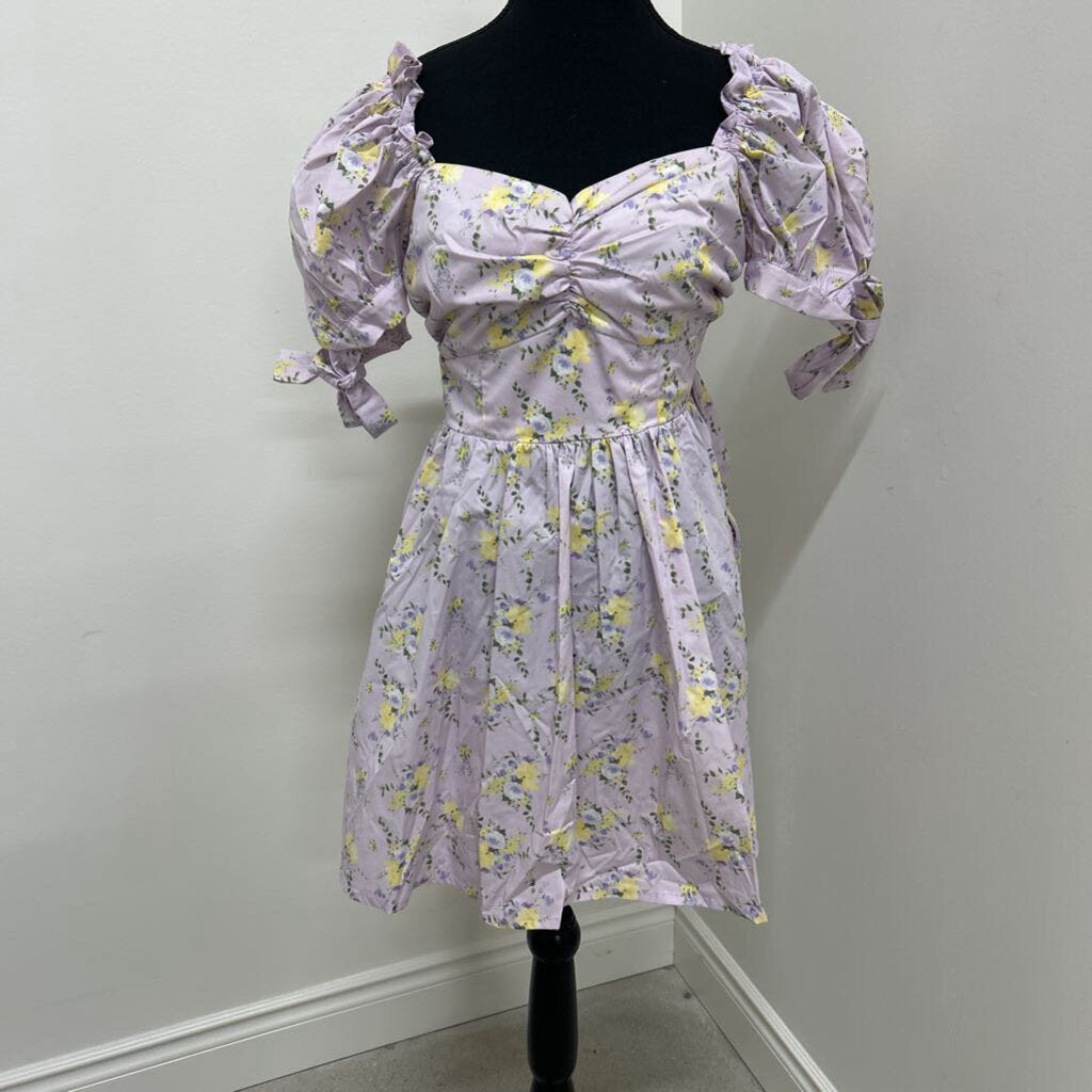 LORI MINI DRESS - PURPLE FLORAL - L