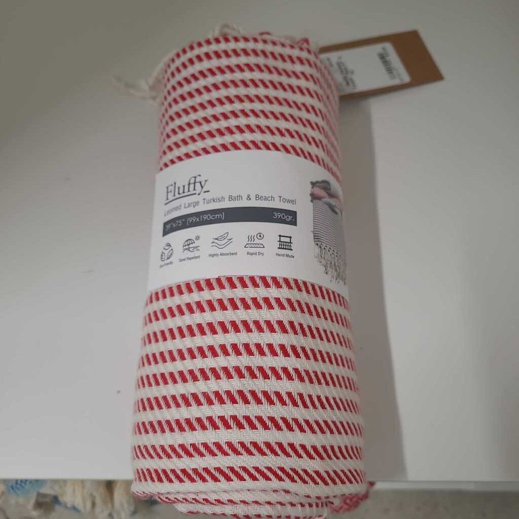 Fluffy Turkish Towel - Red