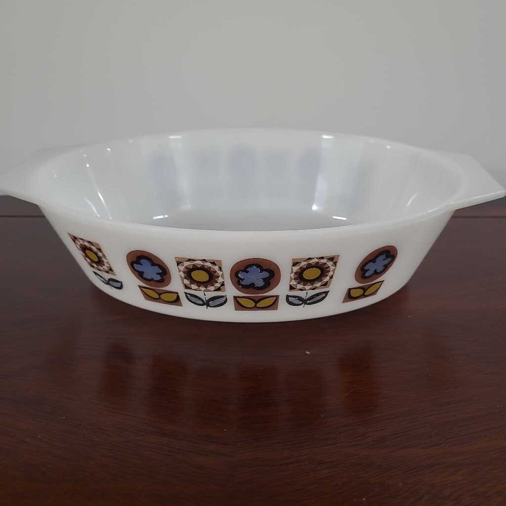 JAJ CASSEROLE DISH RETRO FLOWER MOTIF 60'S ENGLAND