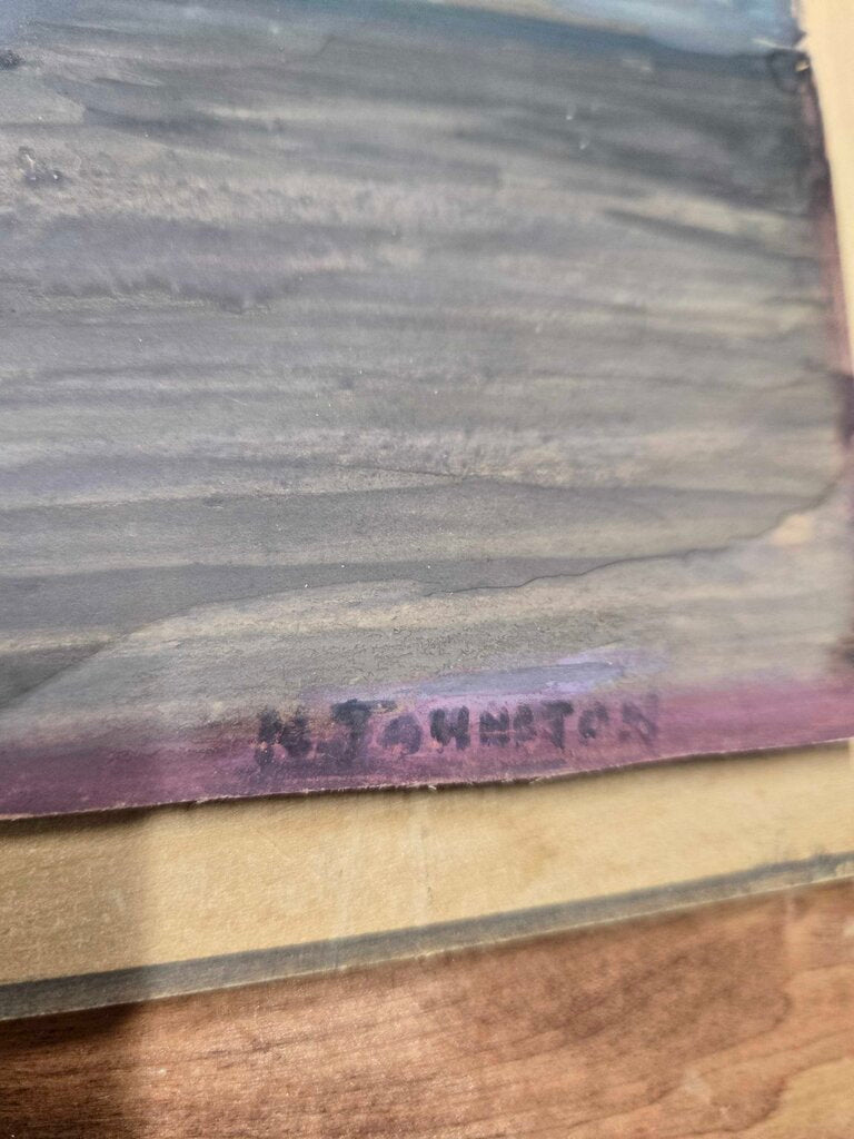 VTG CREAM & GOLD FRAME W/ORIGINAL ART