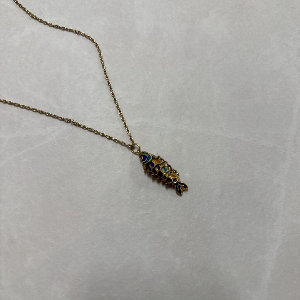 VINTAGE FISH CHARM NECKLACE