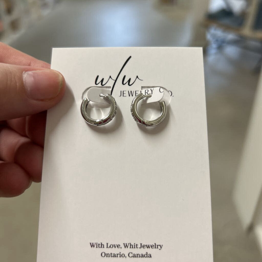 SILVER CZ HOOP - WATERPROOF SS