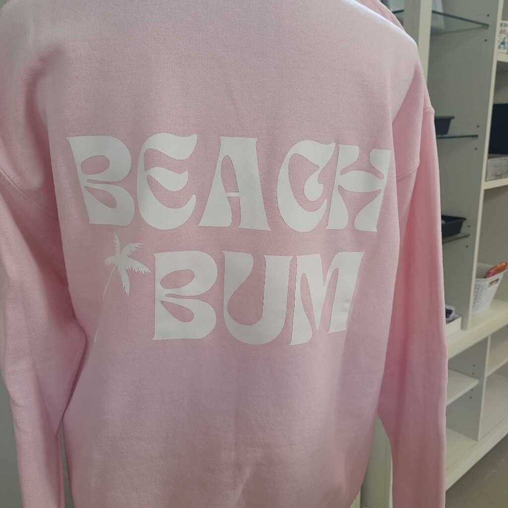 Beach Bum Sweatshirt-Light Pink- XL
