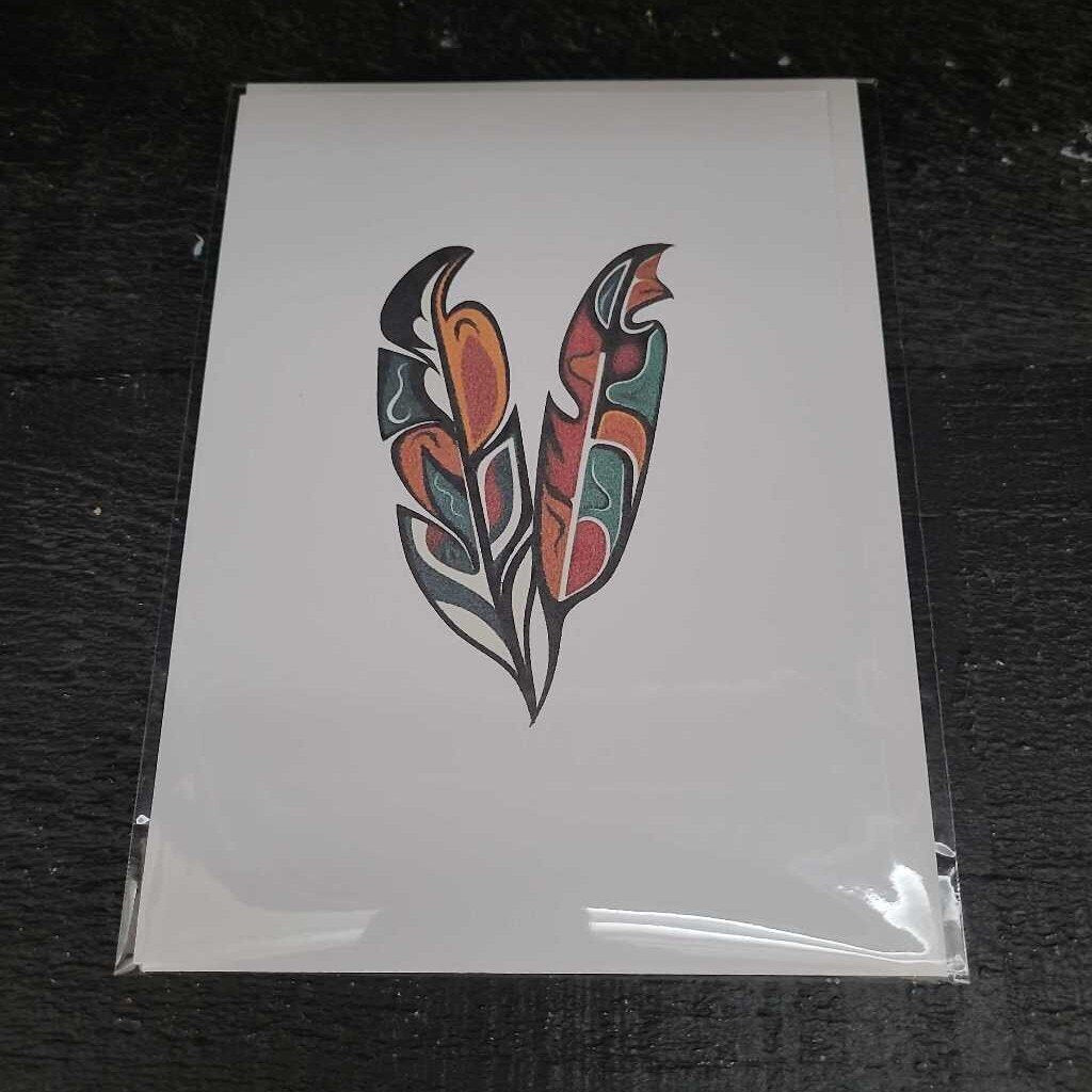 "Two Feathers" 5x7 Greeting Card