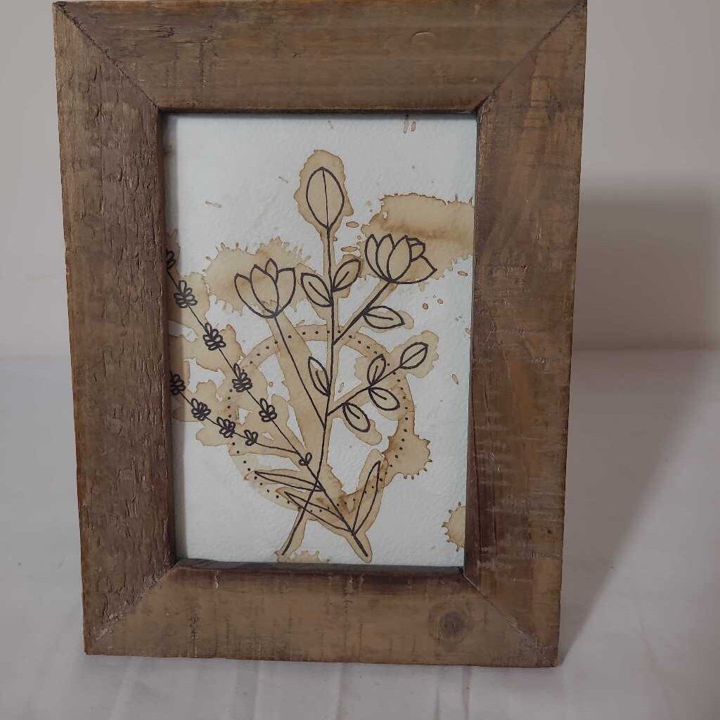 FREE HANDED WILDFLOWERS COFFEE ART