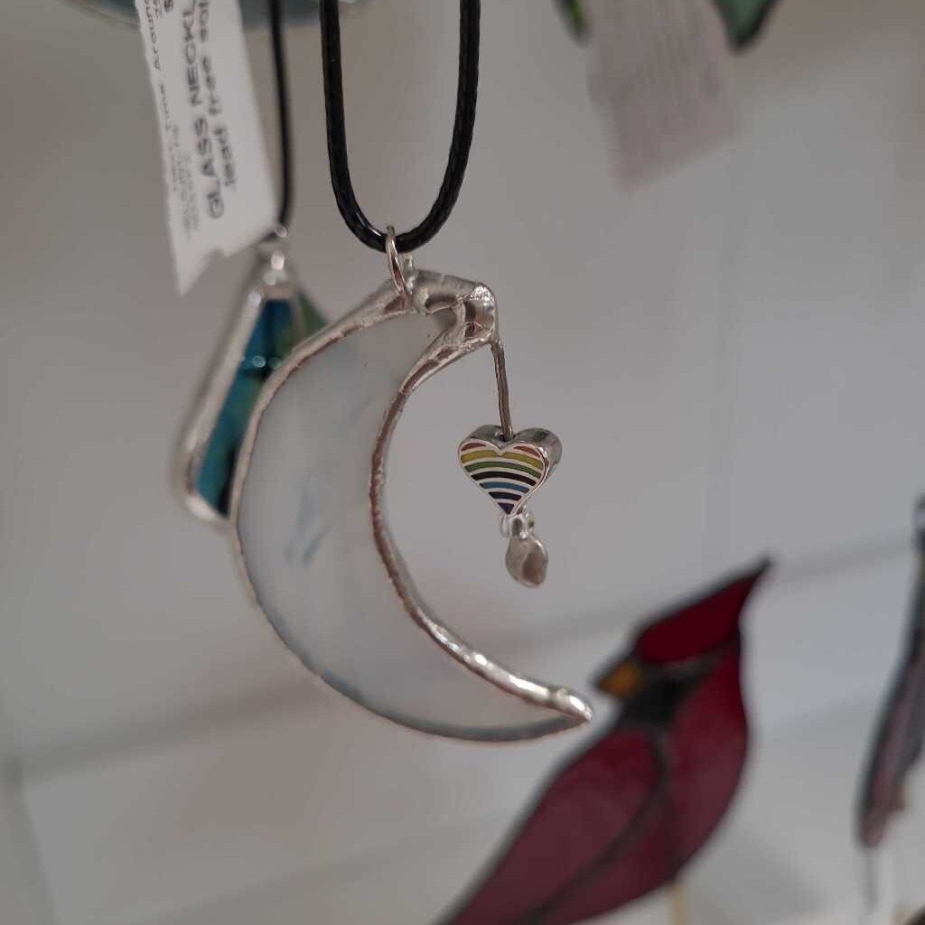 GLASS NECKLACE -lead free solder!
