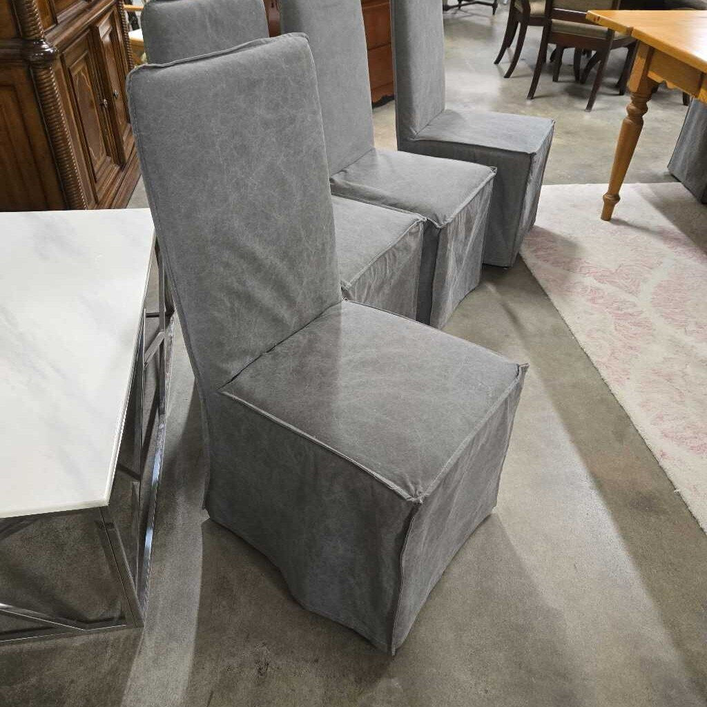 S/4 SLIP COVER DINING CHAIRS