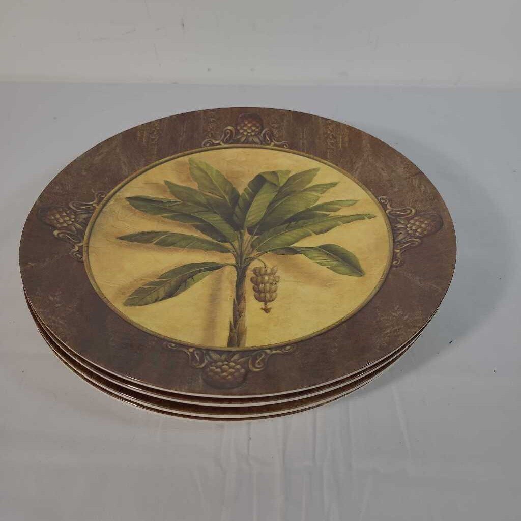 S/4 PALM TREE PLATES - ACRYLIC