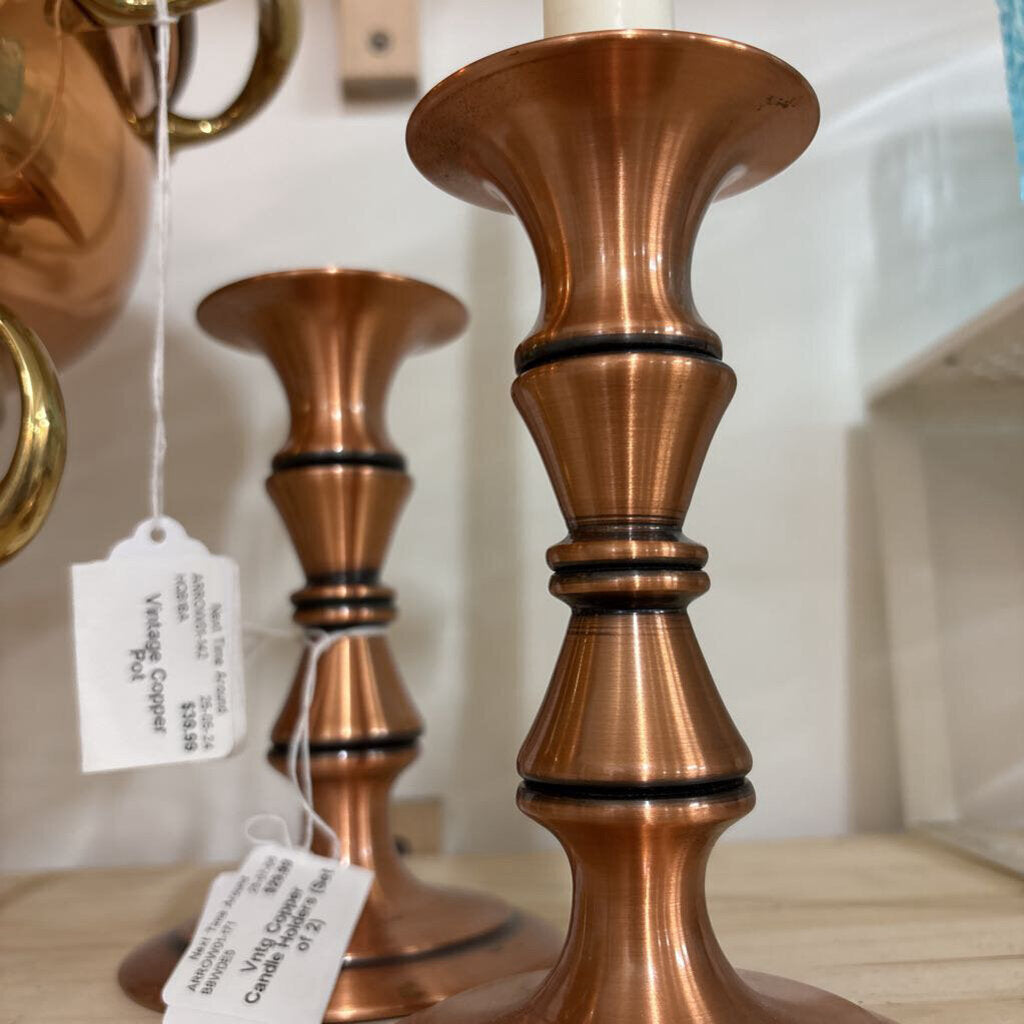 Vntg Copper Candle Holders (Set of 2)
