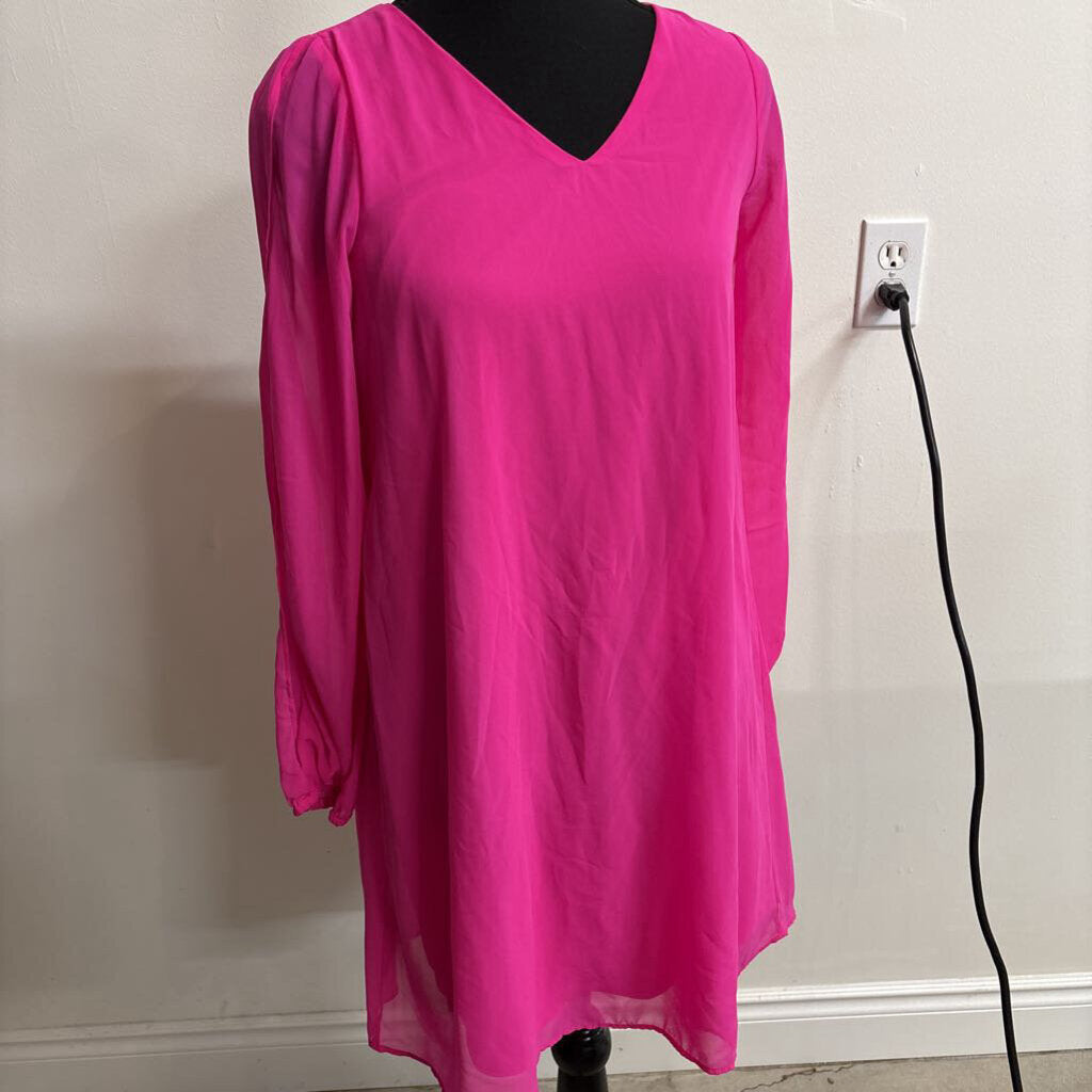 FUSCIA PINK SHEER DRESS
