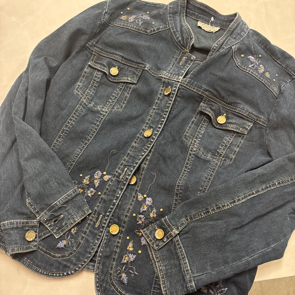 CONRAD C. VTG JEAN JACKET W/EMBROIDERY