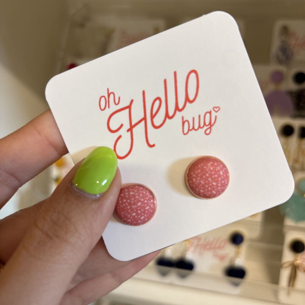 STUD EARRINGS - PINK SPECKLE