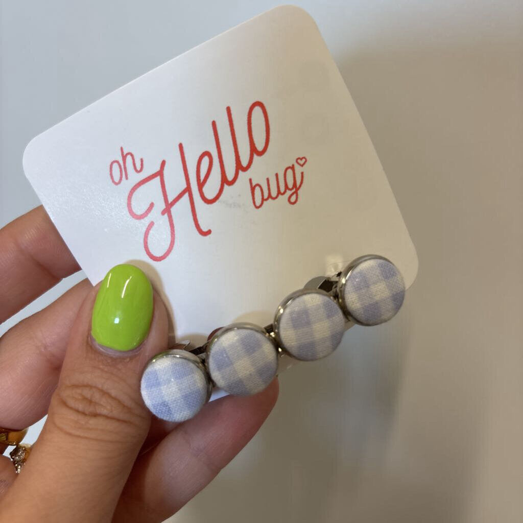 BARRETTES - BLUE GINGHAM