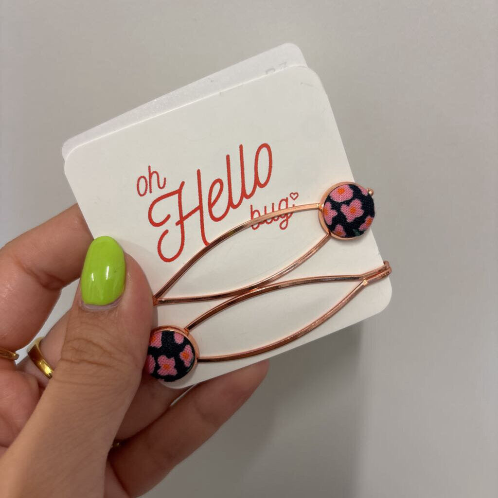 HAIR PINS - PINK FLOWER