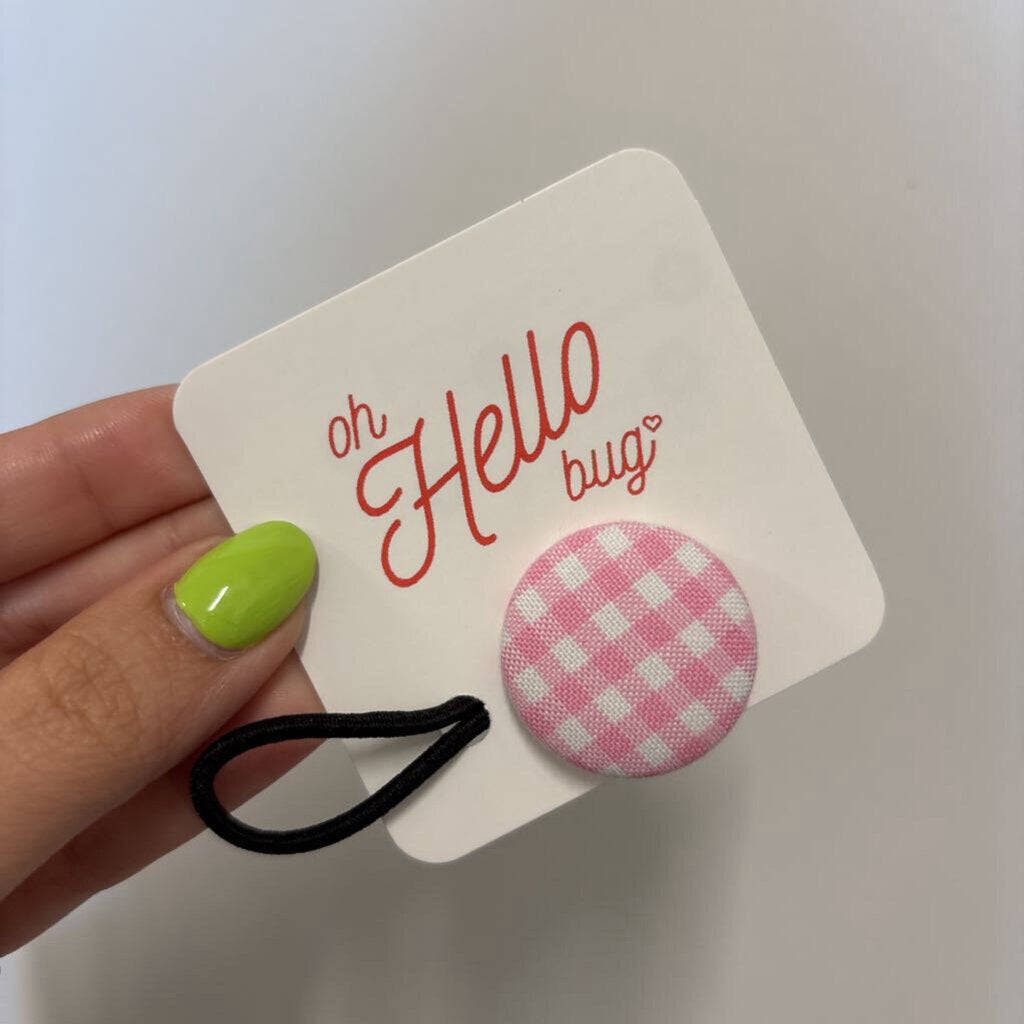 HAIR TIES - PINK GINGHAM