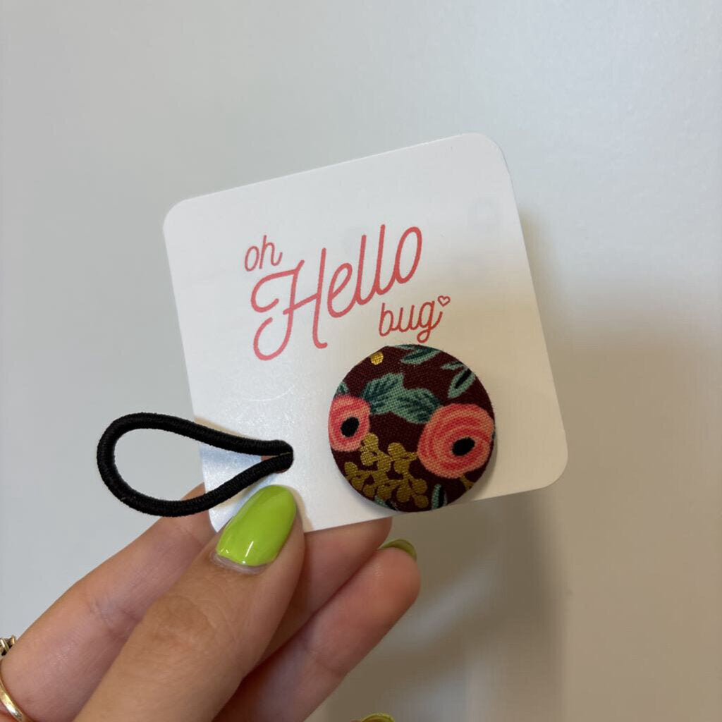 HAIR TIES -MAROON FLOWER