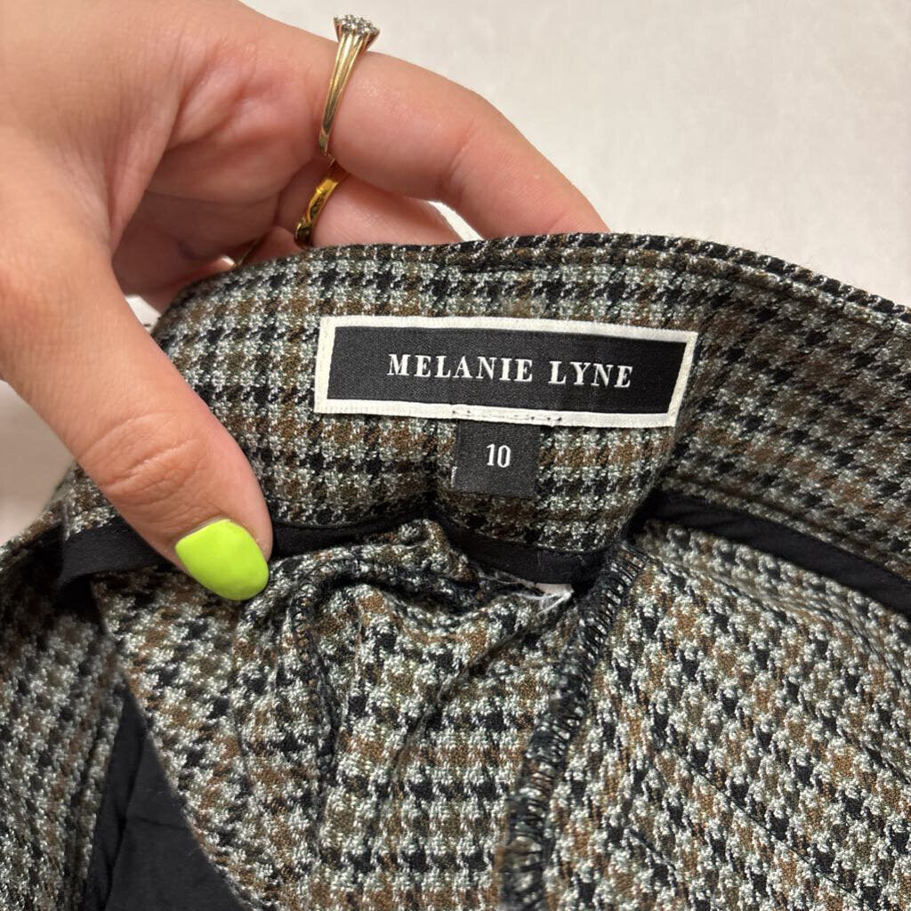 GREY HERRINGBONE PANTS W/GOLD BUTTON DETAIL