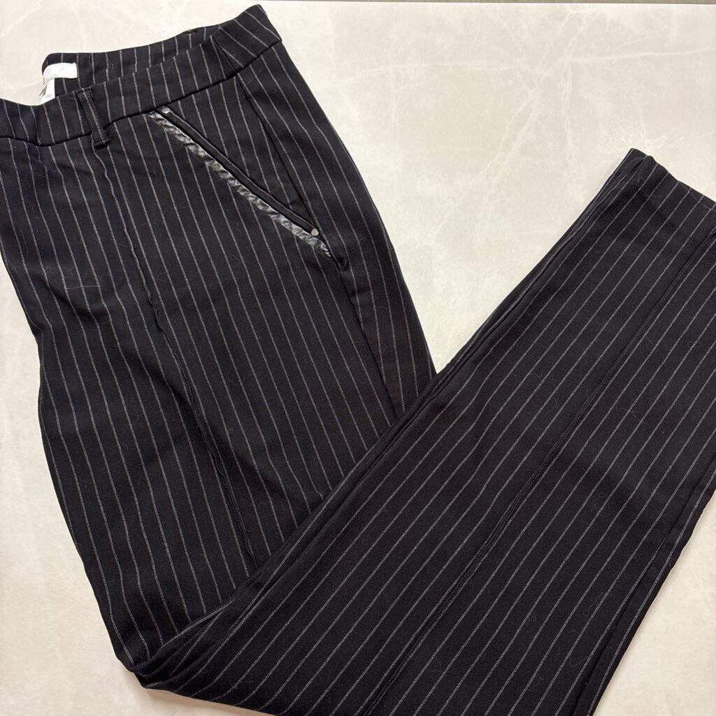 PIN STRIPE BLACK PANTS
