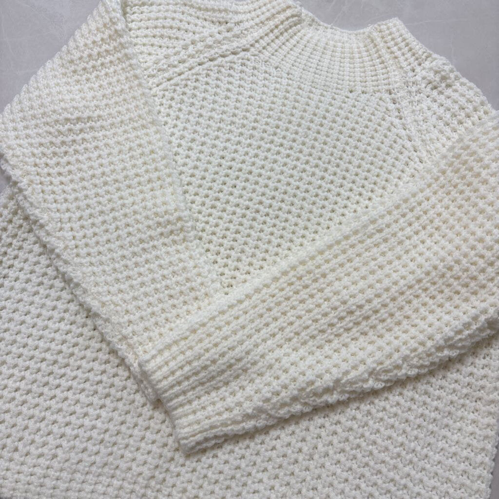 CREAM KNIT MOCK-NECK SWEATER