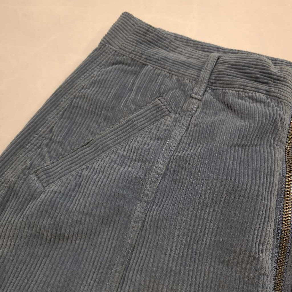 BLUE CORDUROY A LINE SKIRT