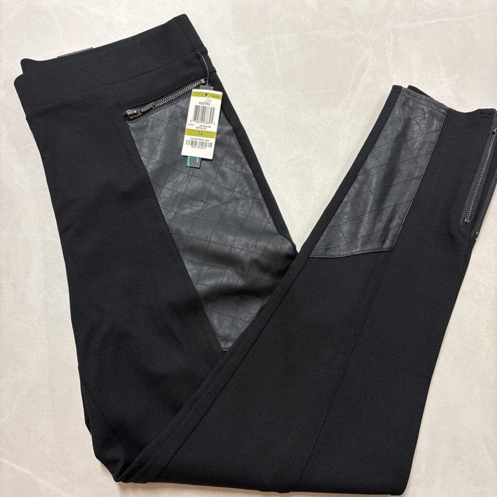 NWT REGULAR FIT LEGGINGS W/LEATHER DETAILS