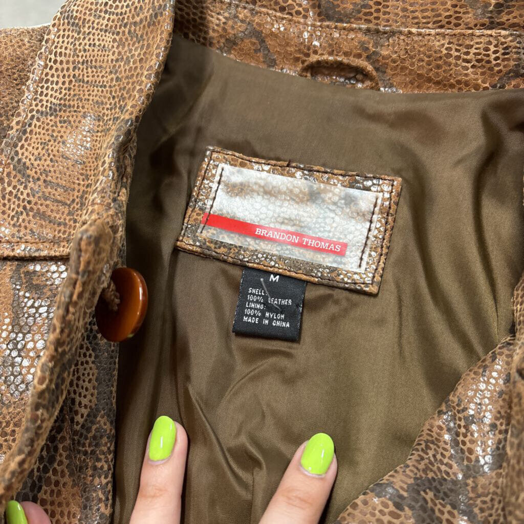 BRANDON THOMAS SNAKESKIN LEATHER JACKET