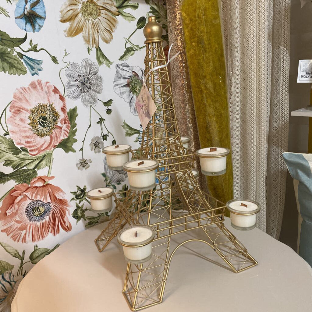 Gold Eiffel Tower with Soy Candles