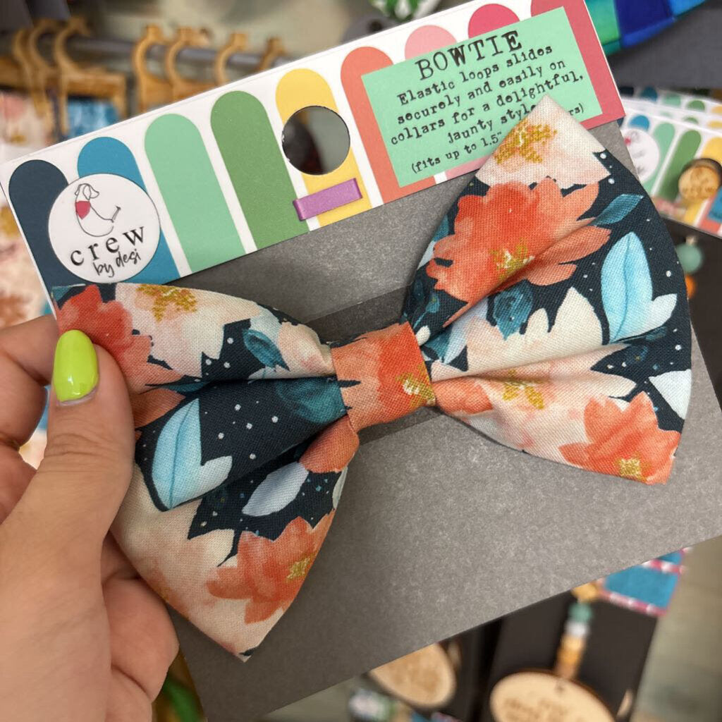 Bowtie - Floral on Blue