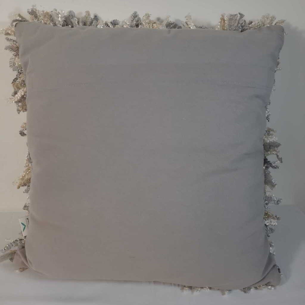 GREY & TAUPE RAG PILLOW