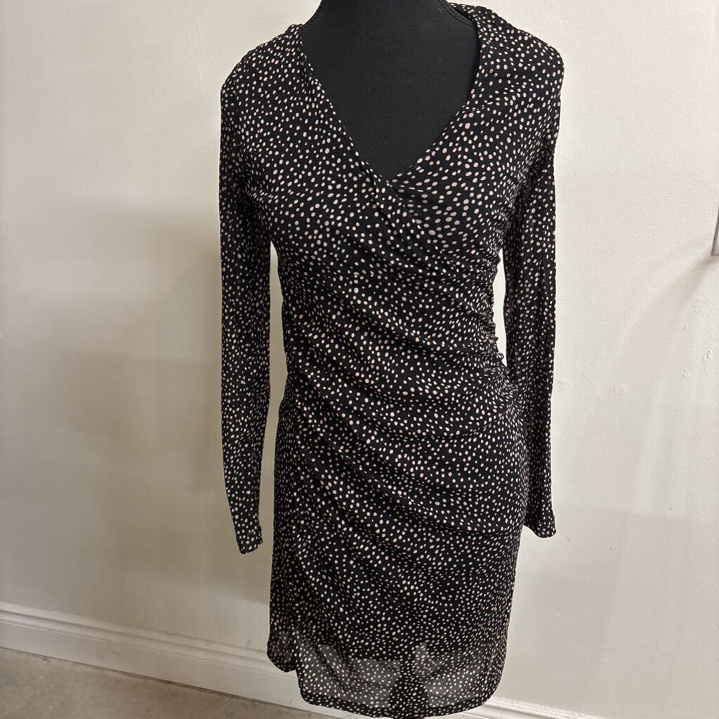 POLKA DOT MESH FITTED DRESS