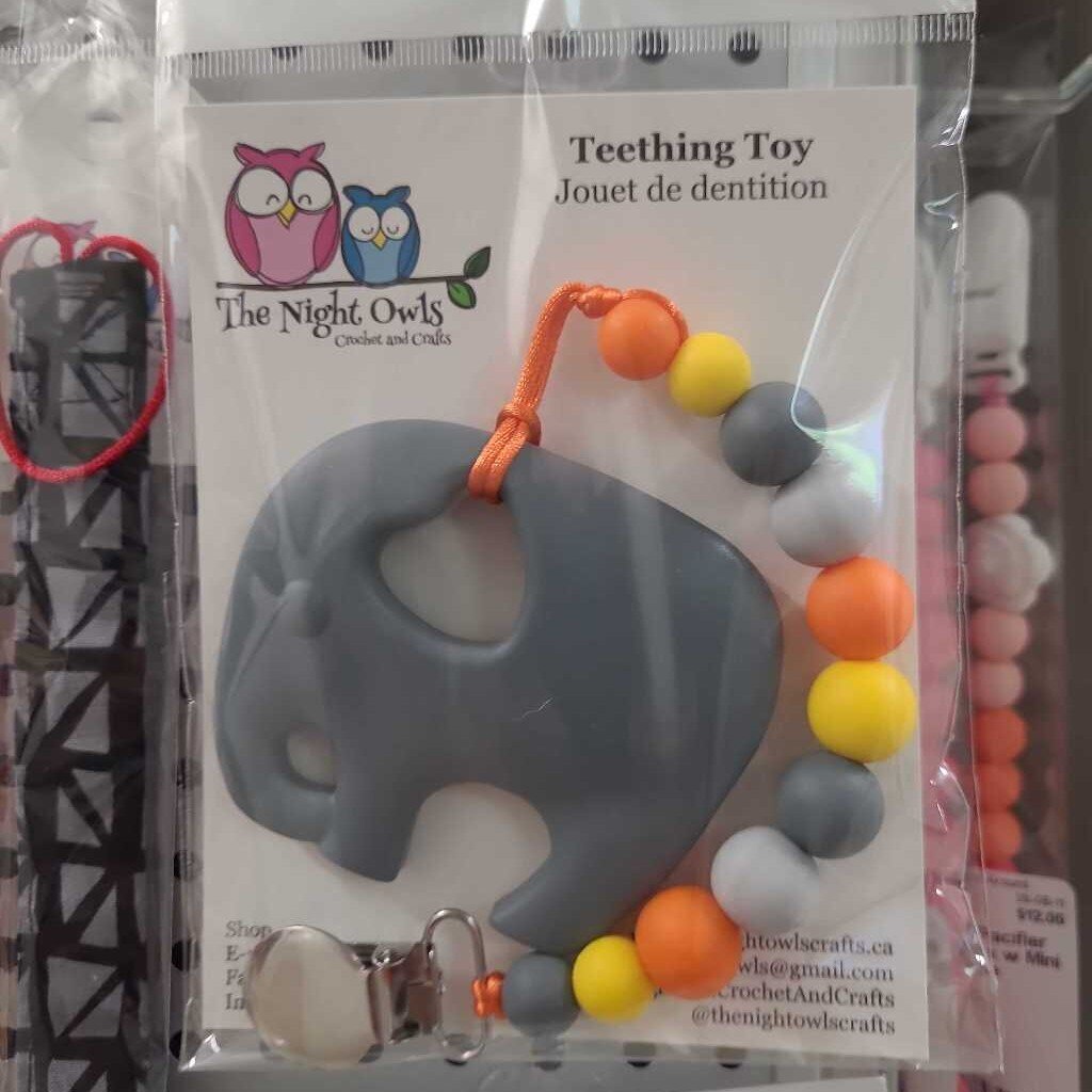 Yellow Elephant Teether & Clip