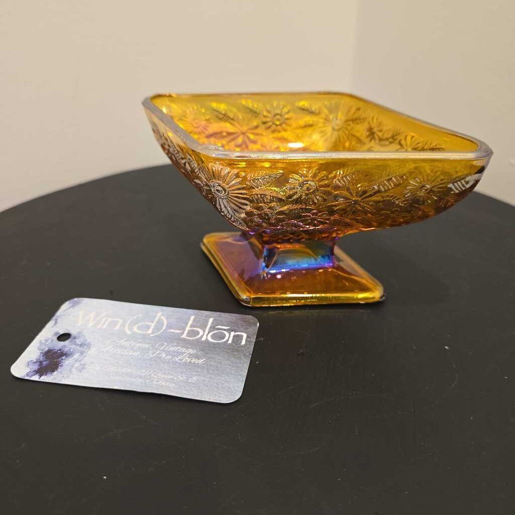 Marigold Carnival Glass Small Dish