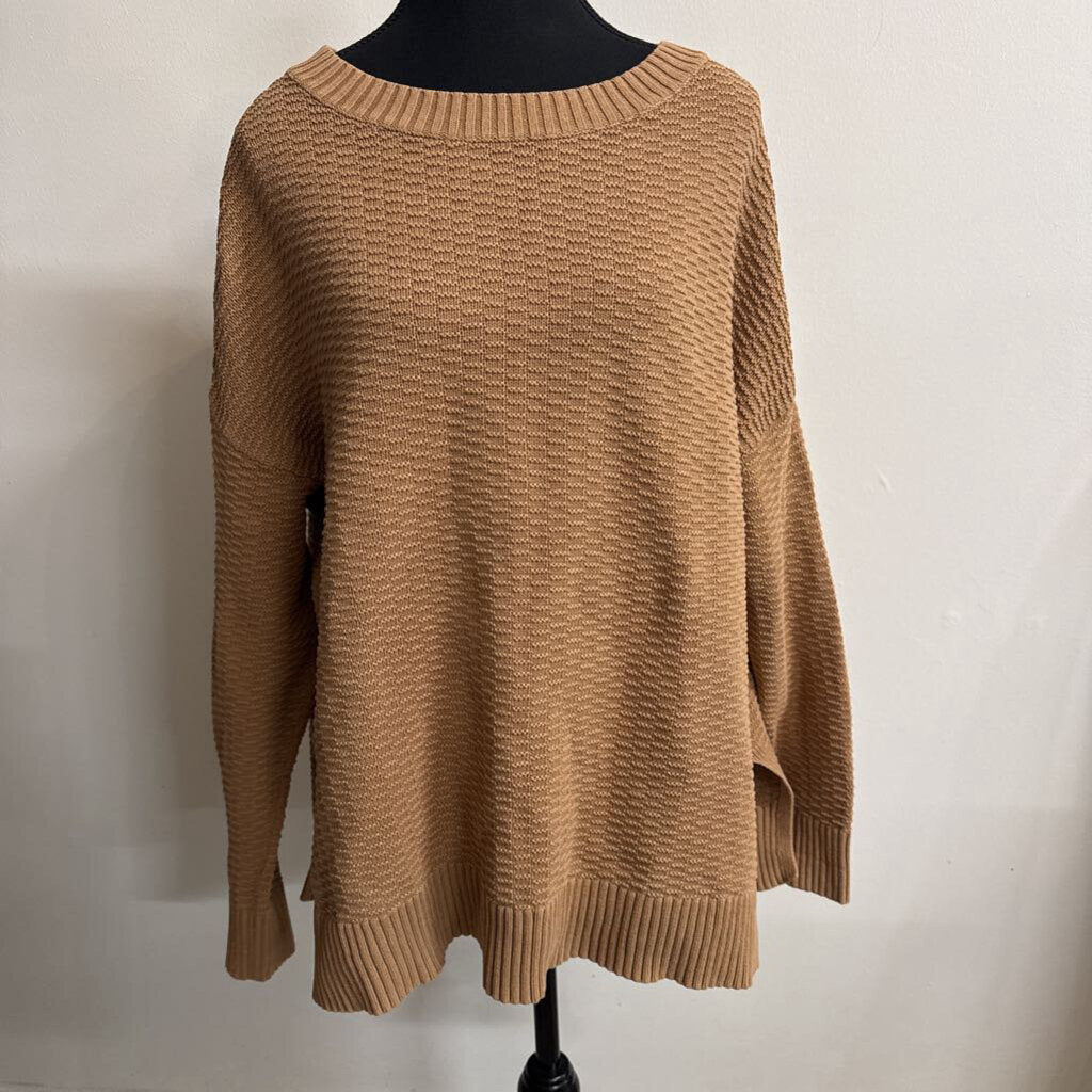 LIGHT BROWN KNITTED SWEATER