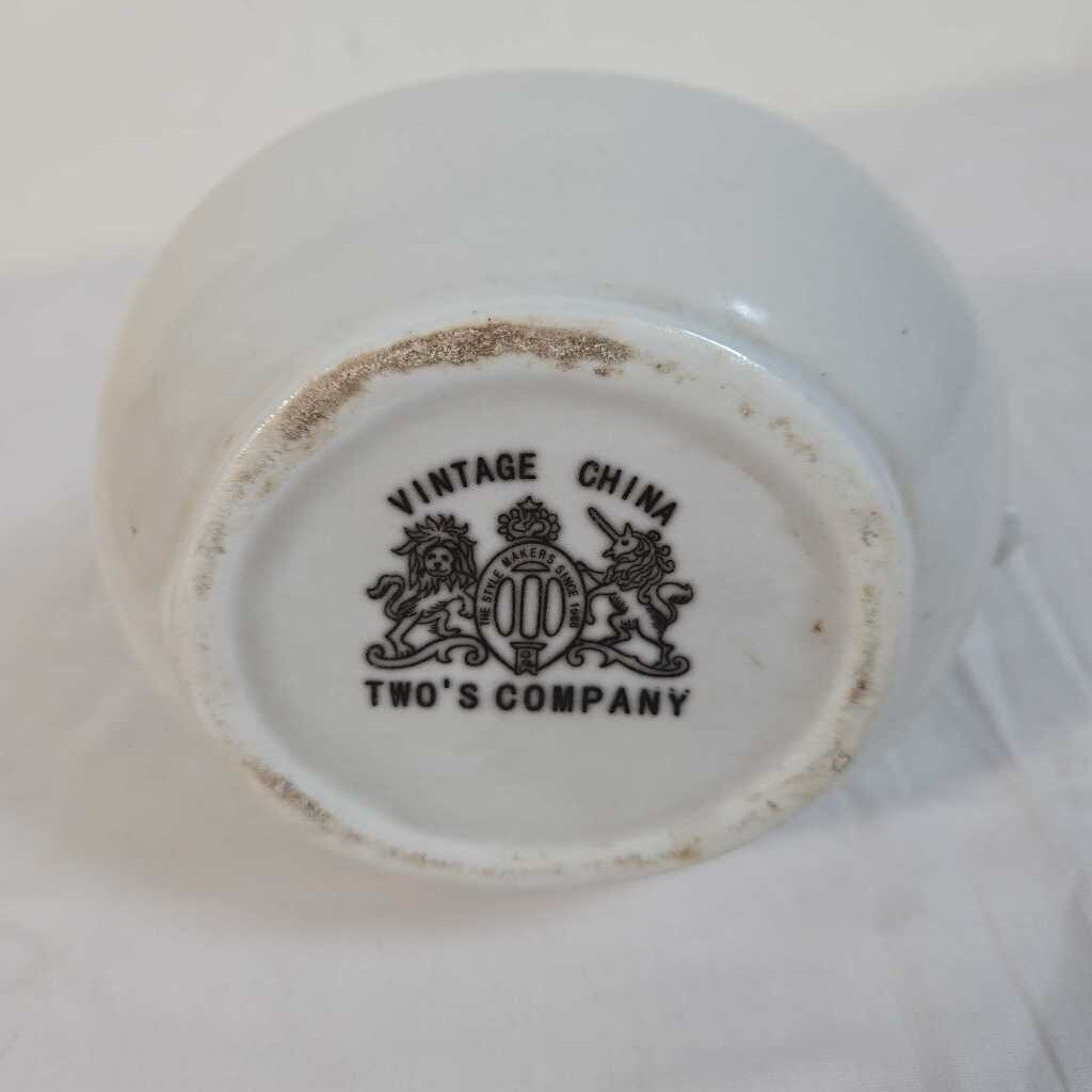 VTG CHINA TWO'S COMPANY WHITE PORCELAIN PITCHER