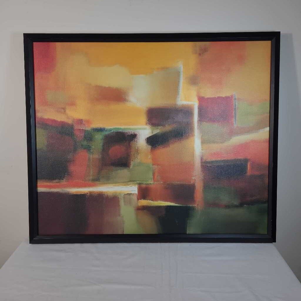 MULTI COLOURED FRAMED CANVAS