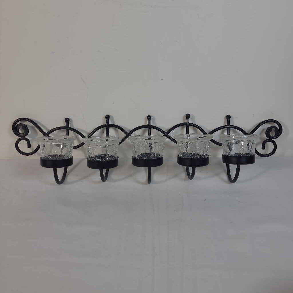 BLACK METAL TEA LIGHT HOLDER