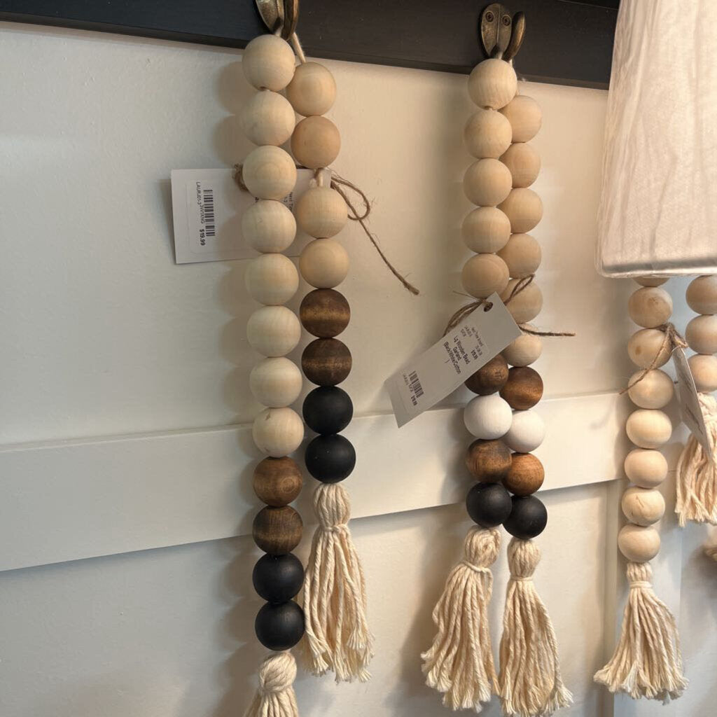 Lg Wooden Bead Garland (Black/Cotton)