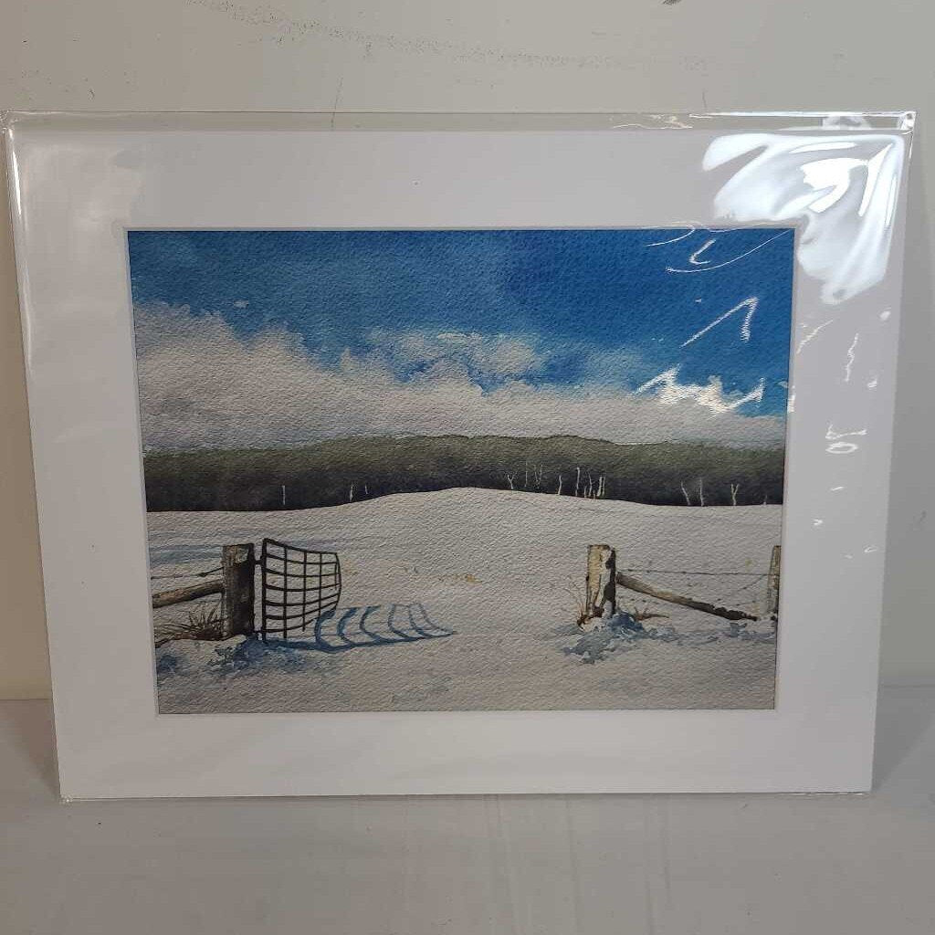 SNOW COVERED FIELD ~ WATER COLOUR