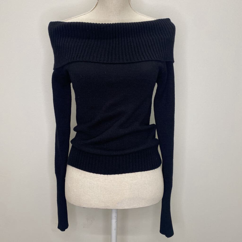 REFUGE - *NWT* BLACK RIBBED COWL NECK SWEATER