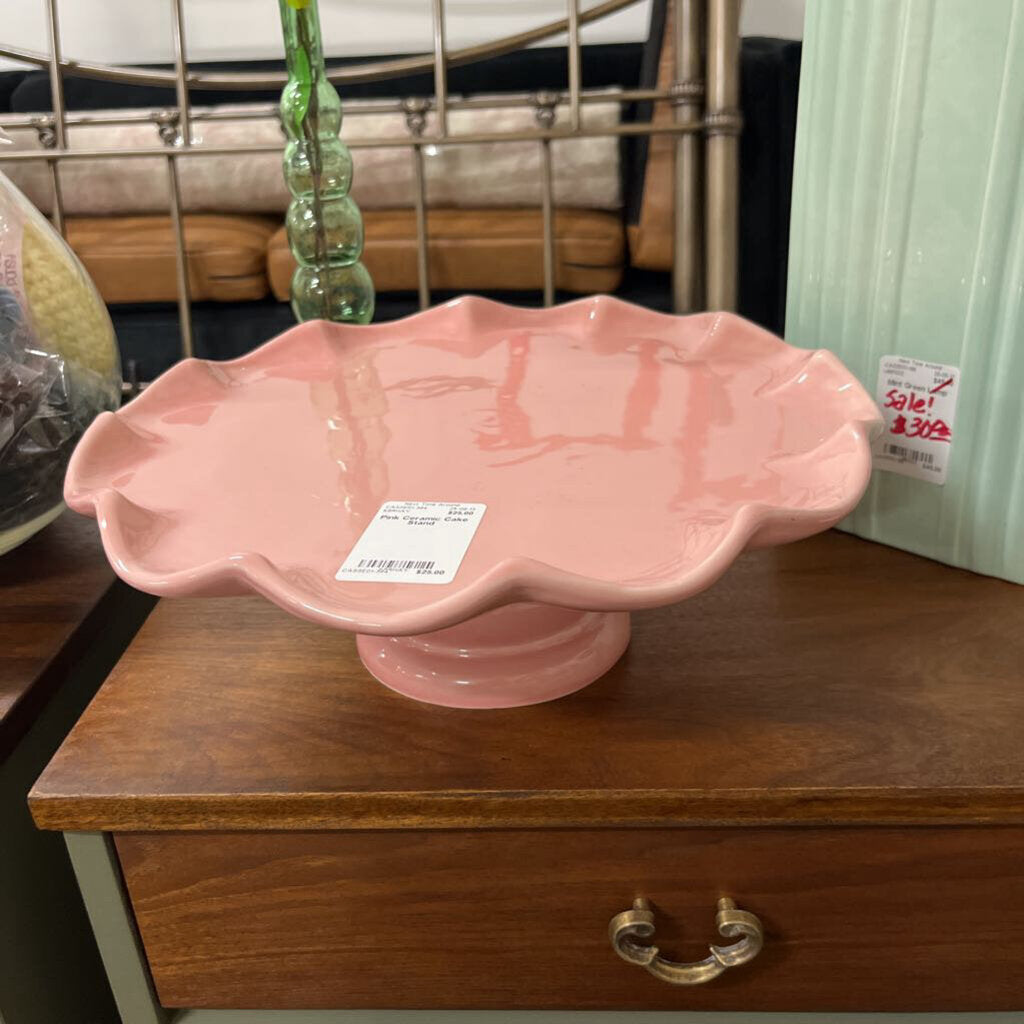 Pink Ceramic Cake Stand