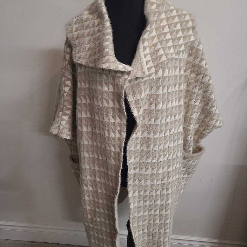 JOIE - BEIGE CHEVRON DUSTER CARDIGAN