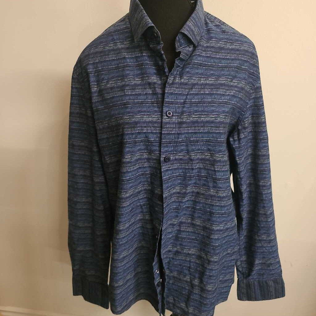 JOHN LENNON - BLUE W/ STRIPES BUTTON-UP
