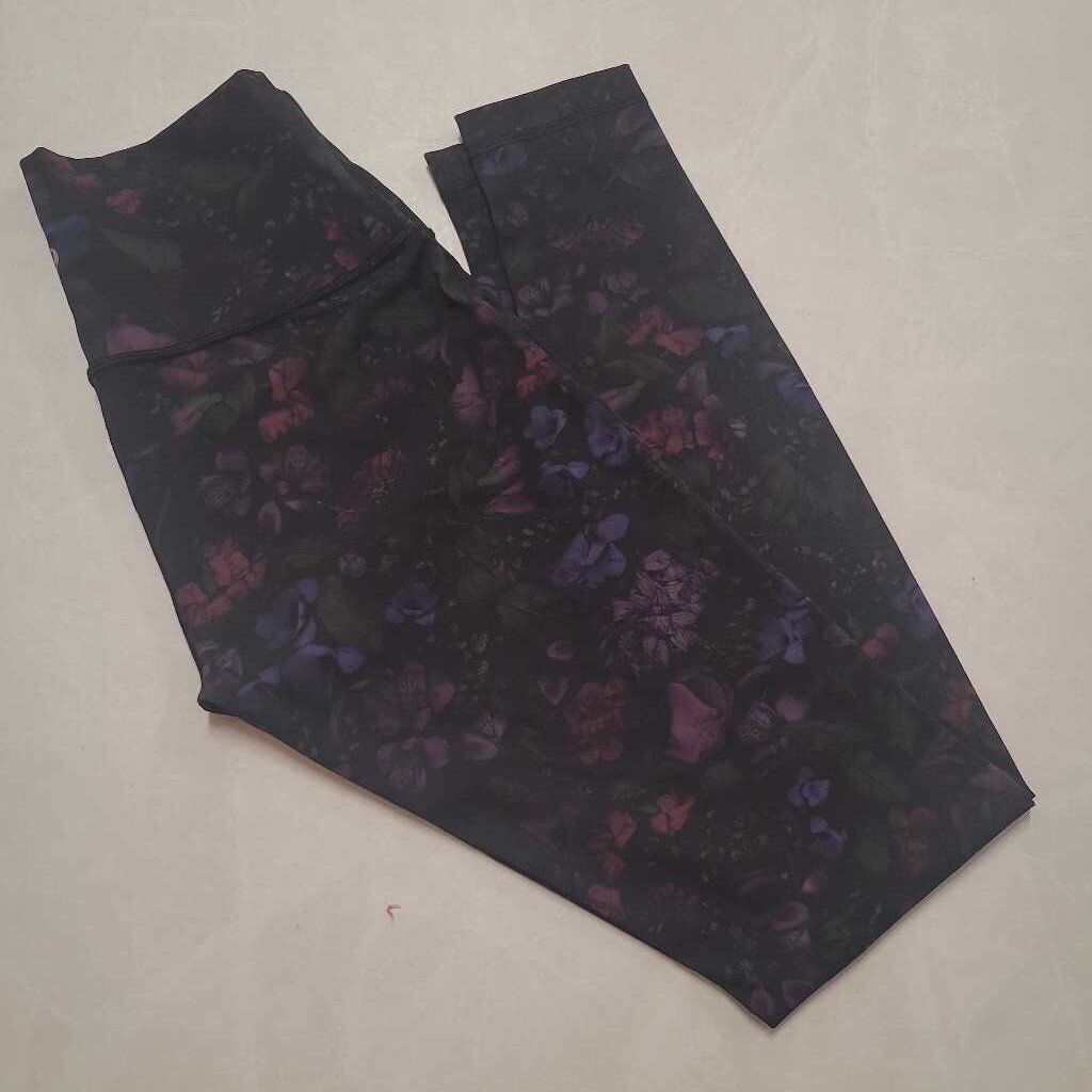 LULULEMON - BLACK FLORAL LEGGINGS