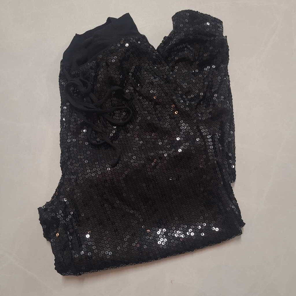 TRAFFIC PEOPLE - BLACK SEQUIN JOGGERS