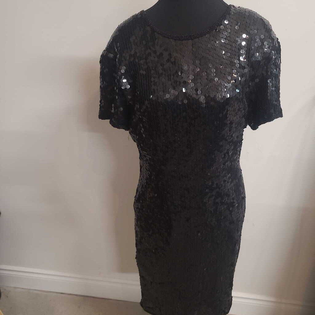 CAROLYNE BARTON - S/S BLACK SEQUIN MINI DRESS