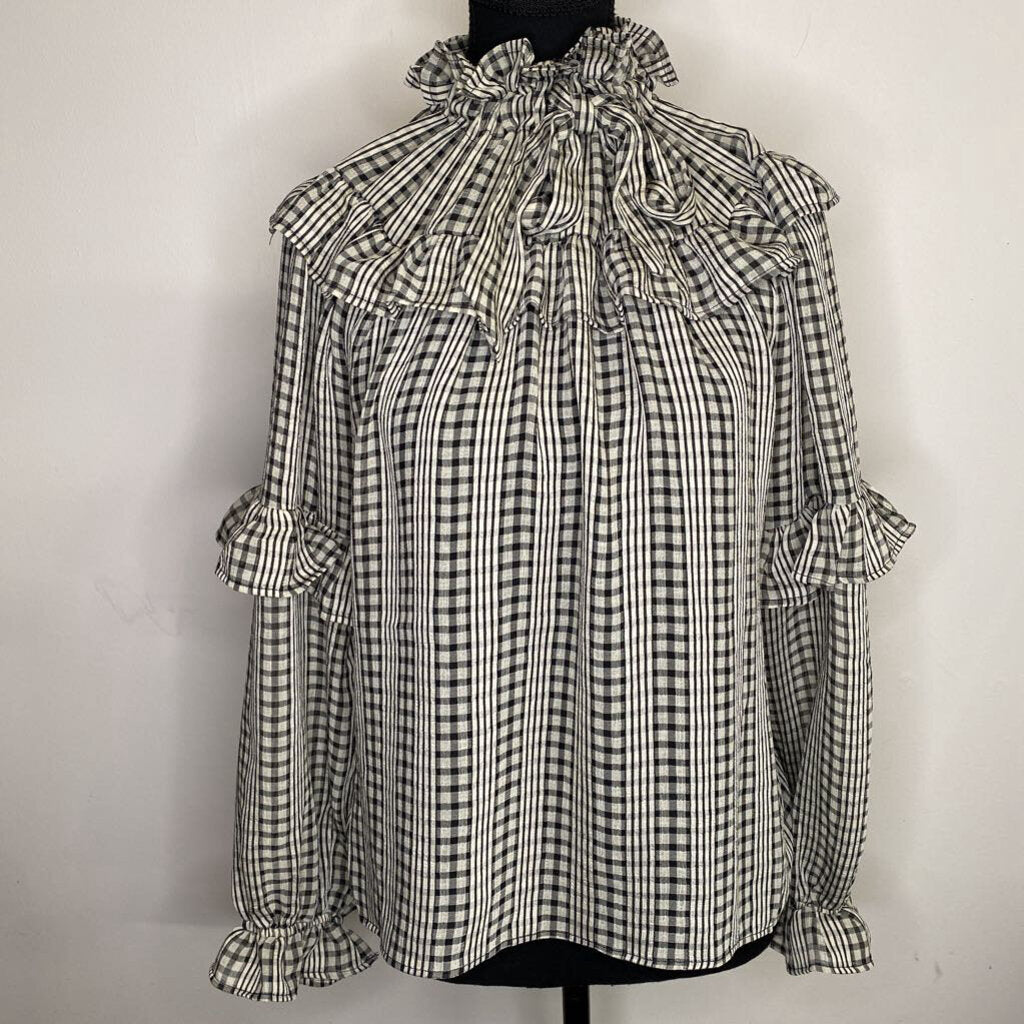 CUPIO - RUFFLED B/W PRAIRIE BLOUSE