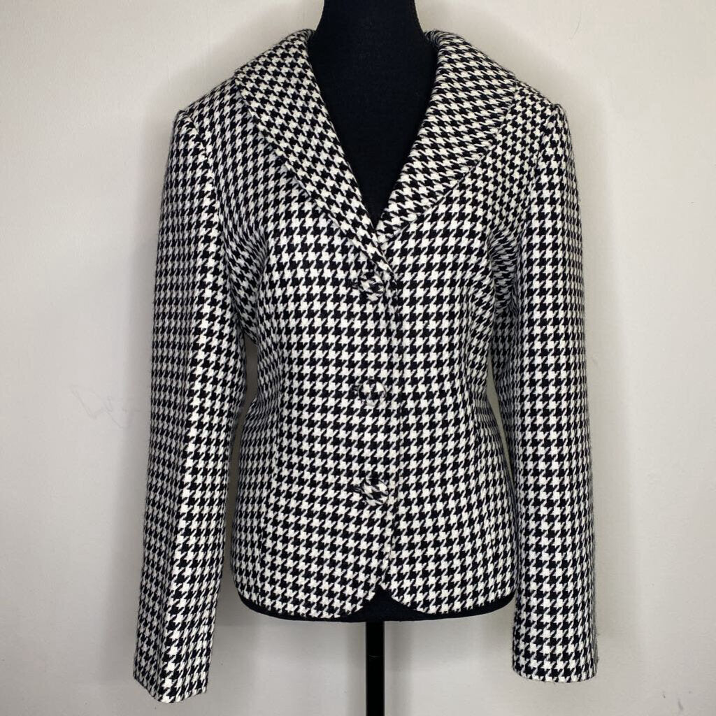 SPANNER - B/W WOOL-BLEND HOUNDSTOOTH BLAZER