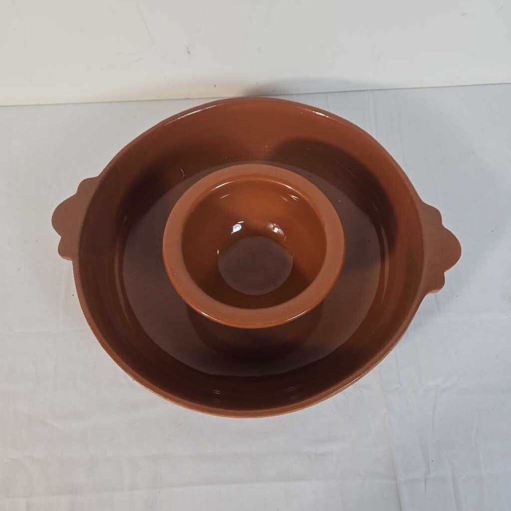 TERRA COTTA CHIP & DIP DISH